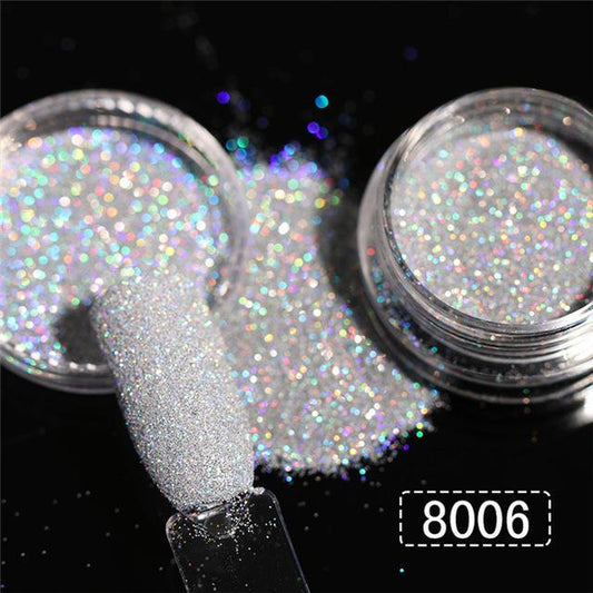Holographic Nail Glitter Powder - Iridescent Rainbow Sparkle | Ultra-Fine Shimmer