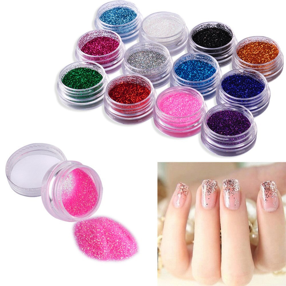 24 Color Nail Glitter Set - 3D Nail Art Decoration Kit | Complete Collection
