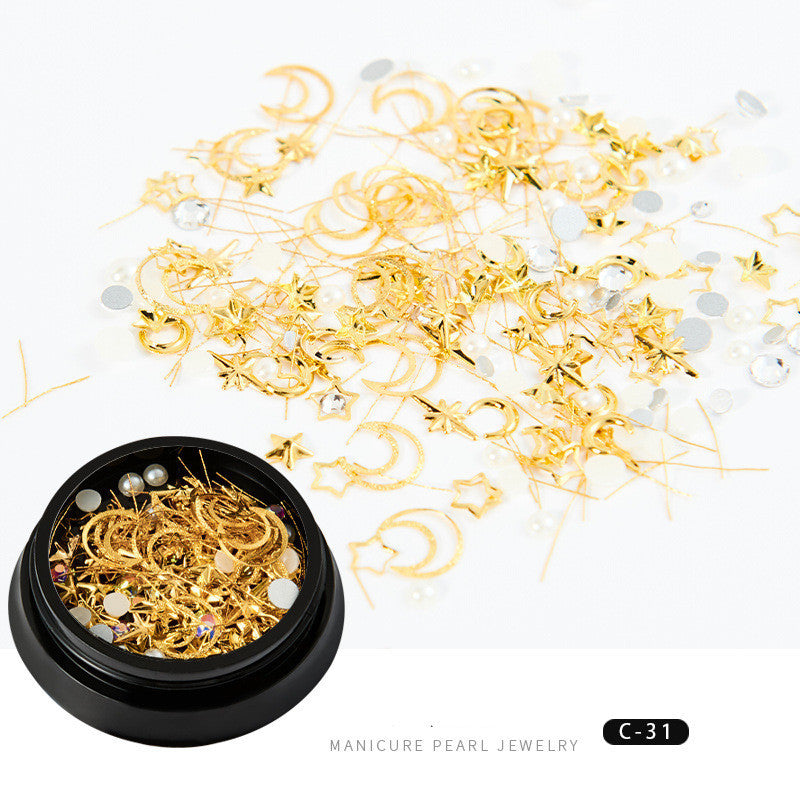 Copper Round Rivets Sequins - 3D Metal Nail Art Studs | Golden Nail Decoration