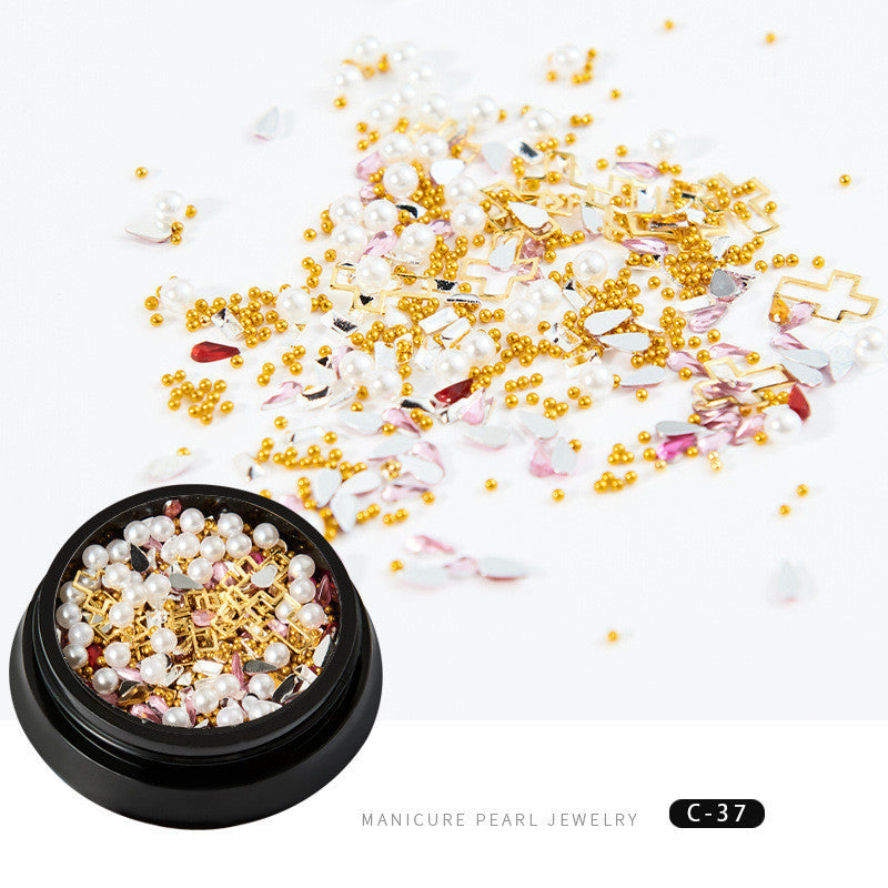 Copper Round Rivets Sequins - 3D Metal Nail Art Studs | Golden Nail Decoration