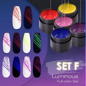 Luminous Glow-in-the-Dark Nail Art Gel - 3-Piece UV Gel Polish Set | Party Nails