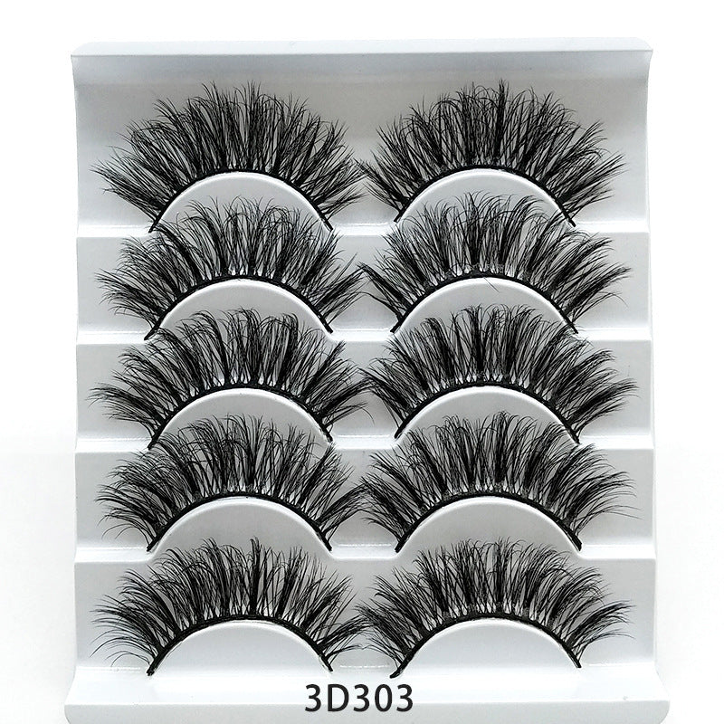 Cotton Band False Eyelashes - 5 Pairs 3D Natural Cross Lashes | Soft & Comfortable