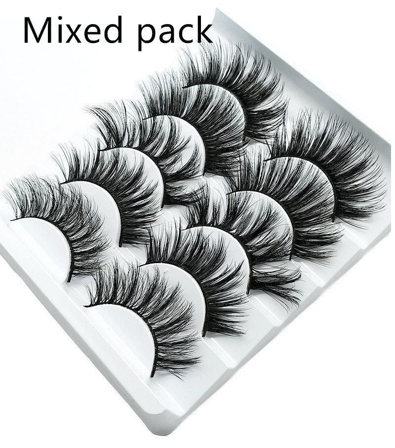 Cotton Band False Eyelashes - 5 Pairs 3D Natural Cross Lashes | Soft & Comfortable