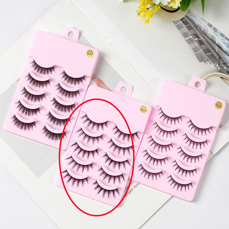 Natural False Eyelashes - 5 Pairs Manga Style Wispy Lashes | Korean Makeup