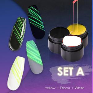 Luminous Glow-in-the-Dark Nail Art Gel - 3-Piece UV Gel Polish Set | Party Nails