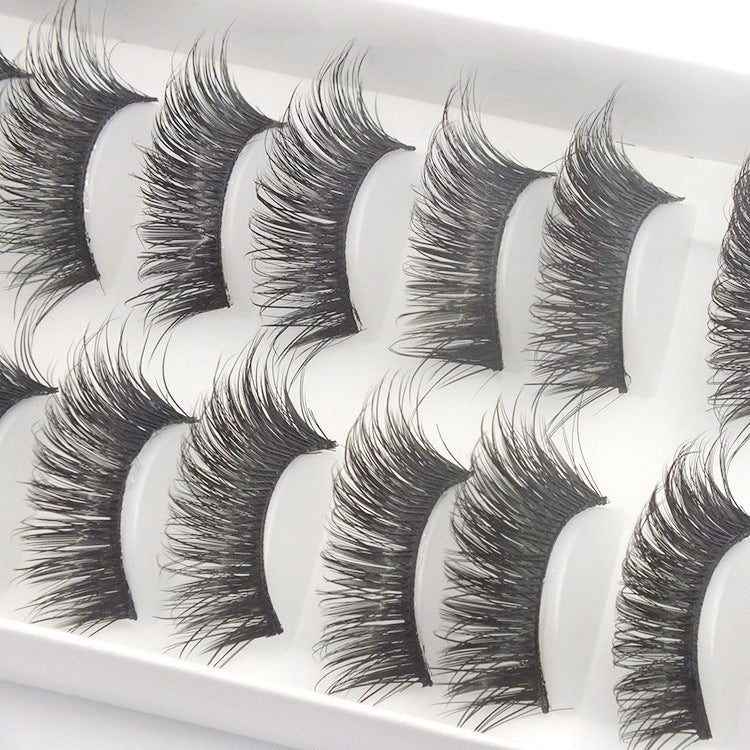 Artificial False Eyelashes - 10 Pairs Handmade Synthetic Lashes