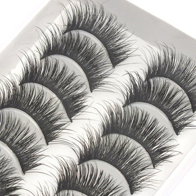 Artificial False Eyelashes - 10 Pairs Handmade Synthetic Lashes