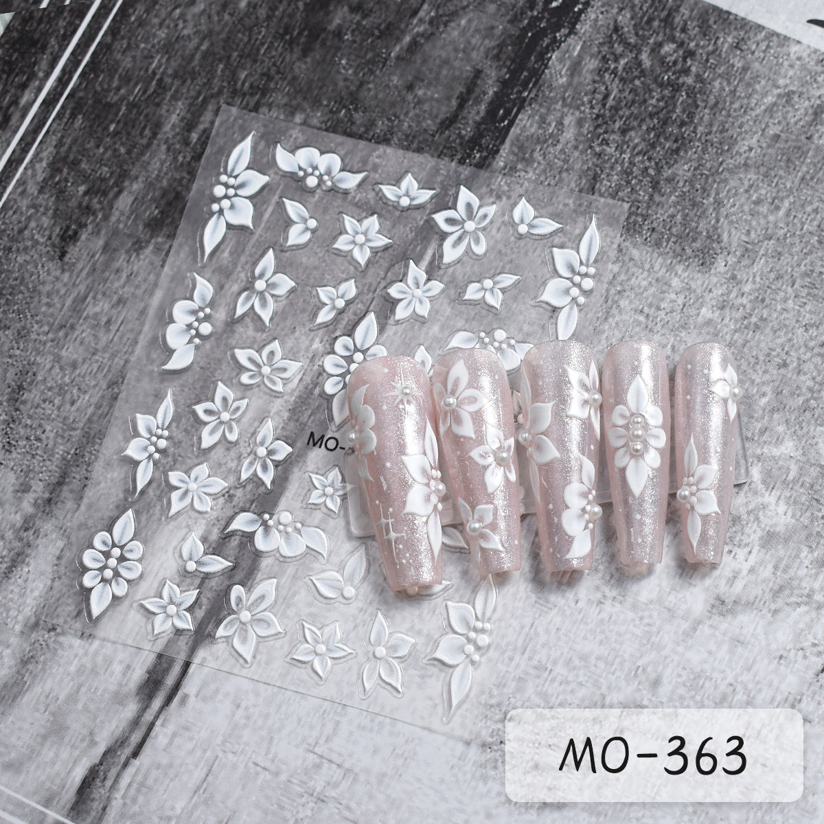 Camellia 5d Relief Nail Sticker Stereo Ornament