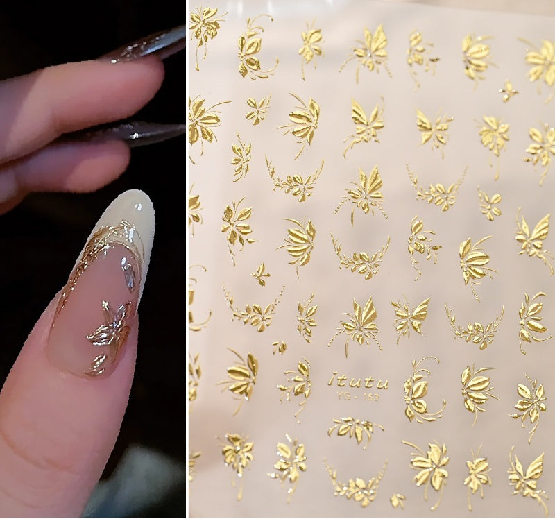 Camellia 5d Relief Nail Sticker Stereo Ornament