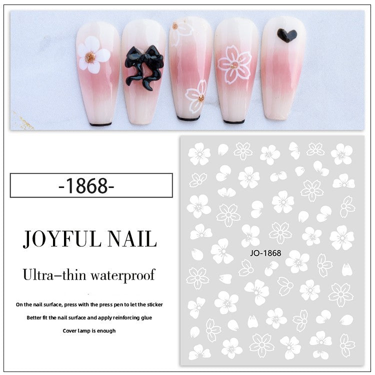 Camellia 5d Relief Nail Sticker Stereo Ornament