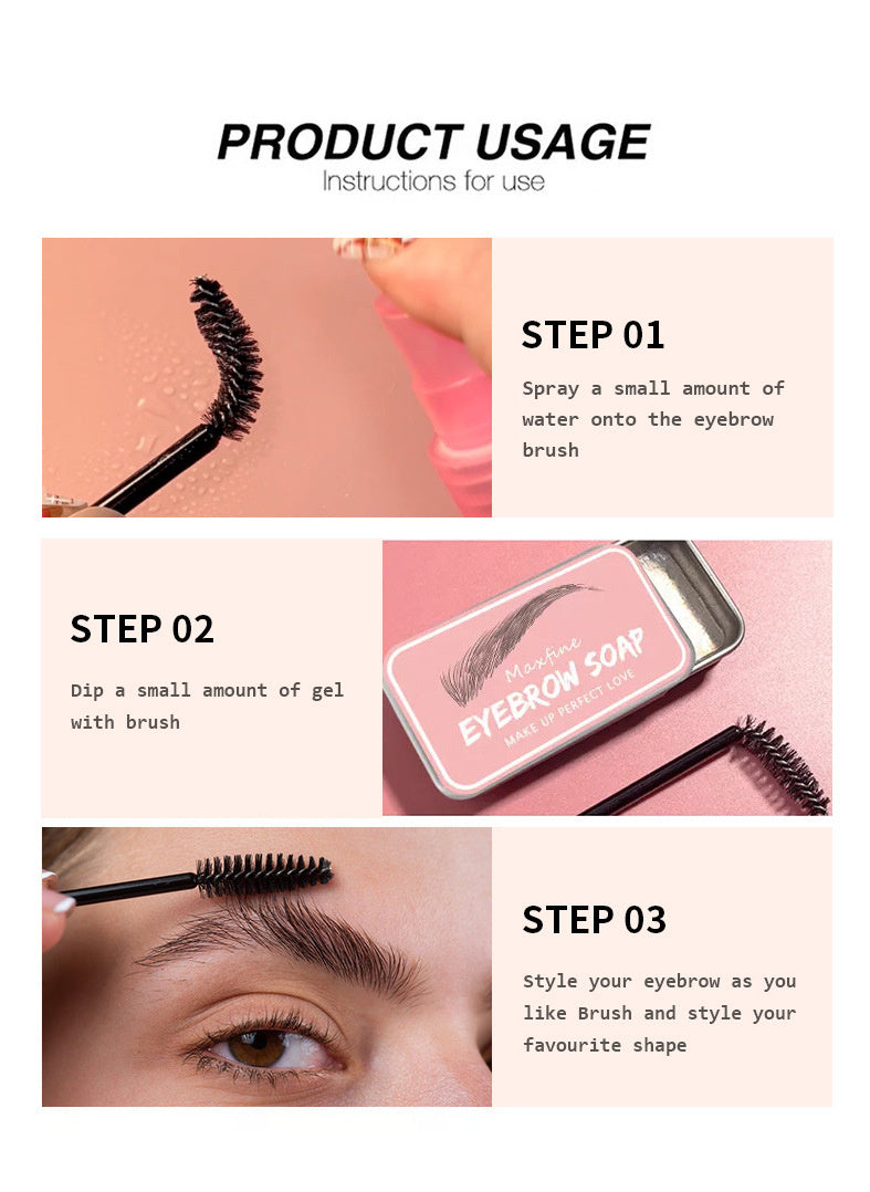 Professional Eyebrow Cream - Waterproof Long-Lasting Brow Gel with Brush