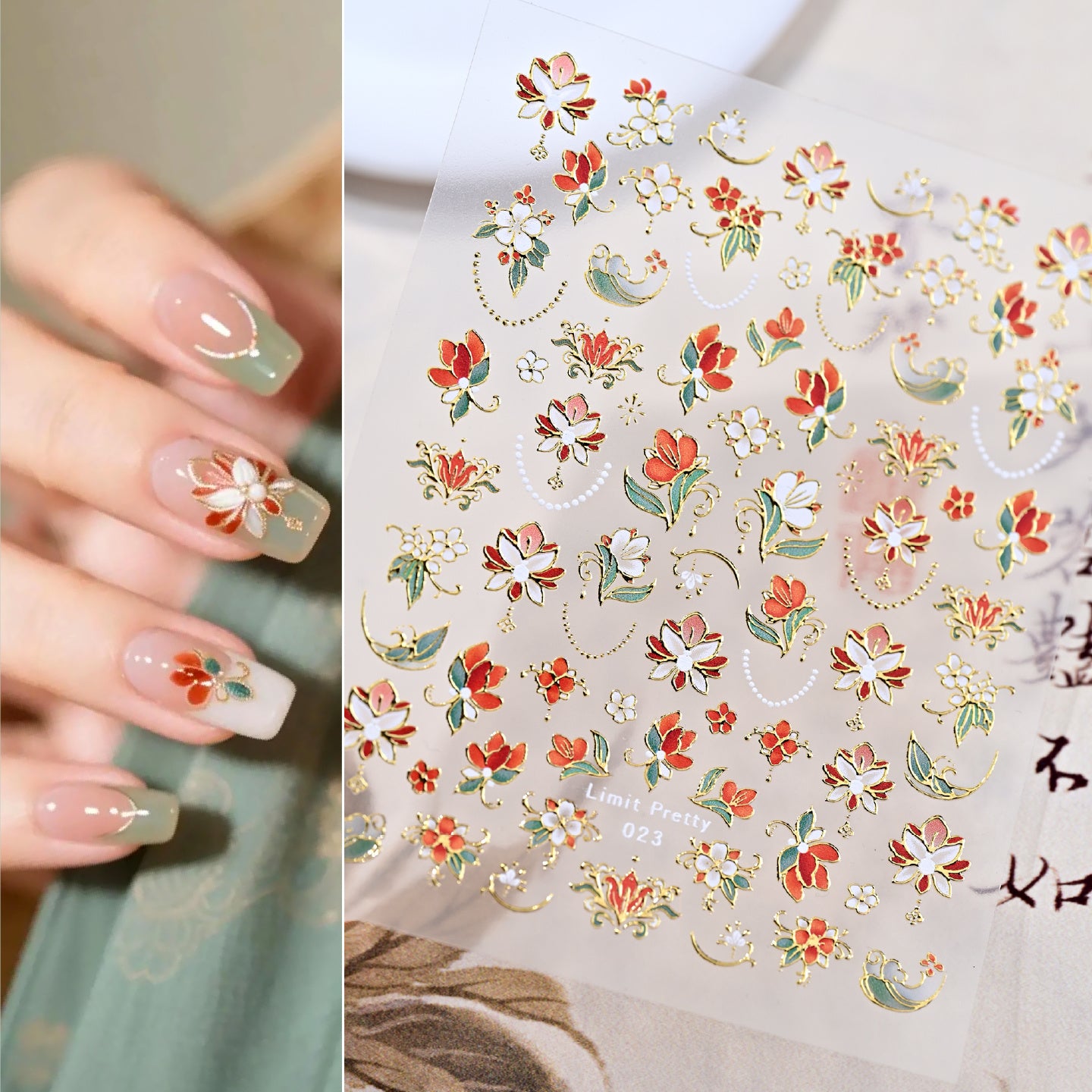 Camellia 5d Relief Nail Sticker Stereo Ornament