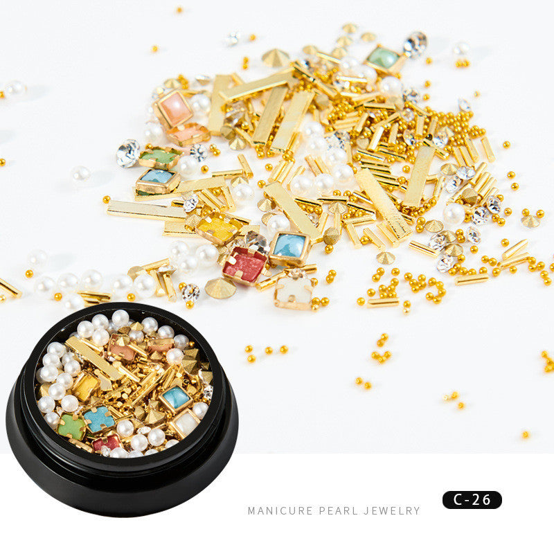 Copper Round Rivets Sequins - 3D Metal Nail Art Studs | Golden Nail Decoration