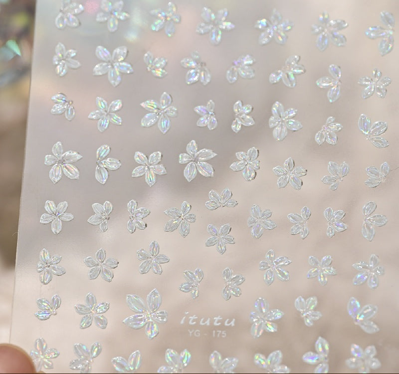 Camellia 5d Relief Nail Sticker Stereo Ornament