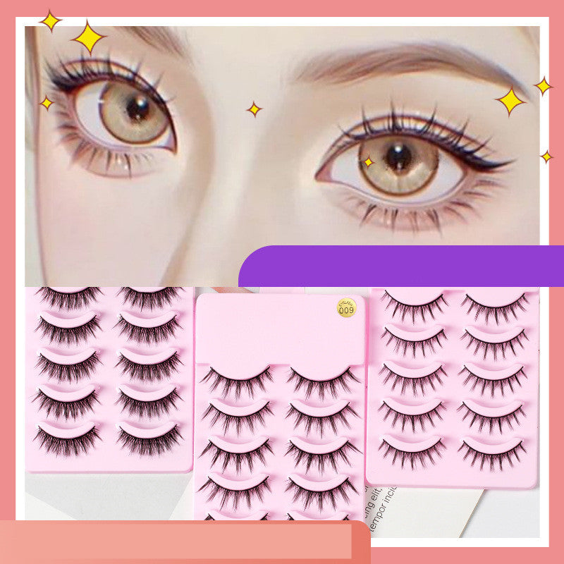 Natural False Eyelashes - 5 Pairs Manga Style Wispy Lashes | Korean Makeup