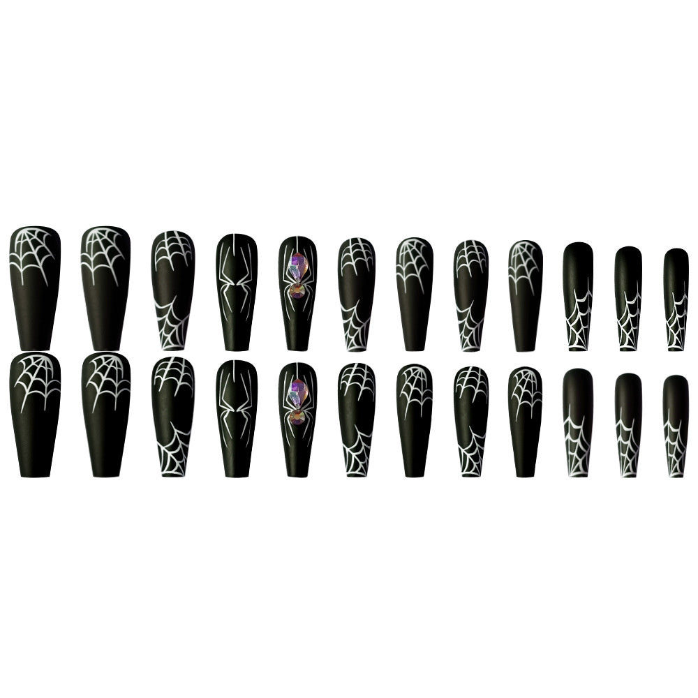 Halloween Spider Press On Nails - Dark Gothic Design 24pcs
