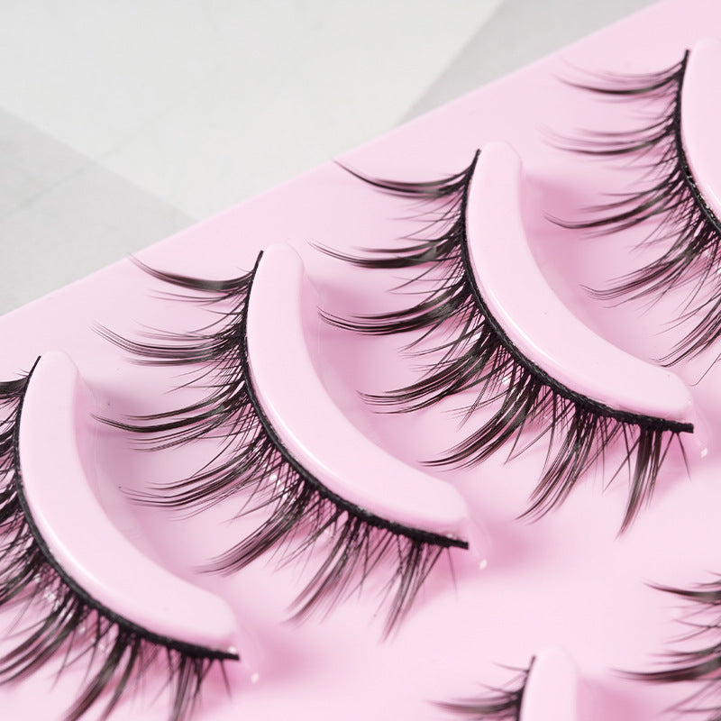 Natural False Eyelashes - 5 Pairs Manga Style Wispy Lashes | Korean Makeup
