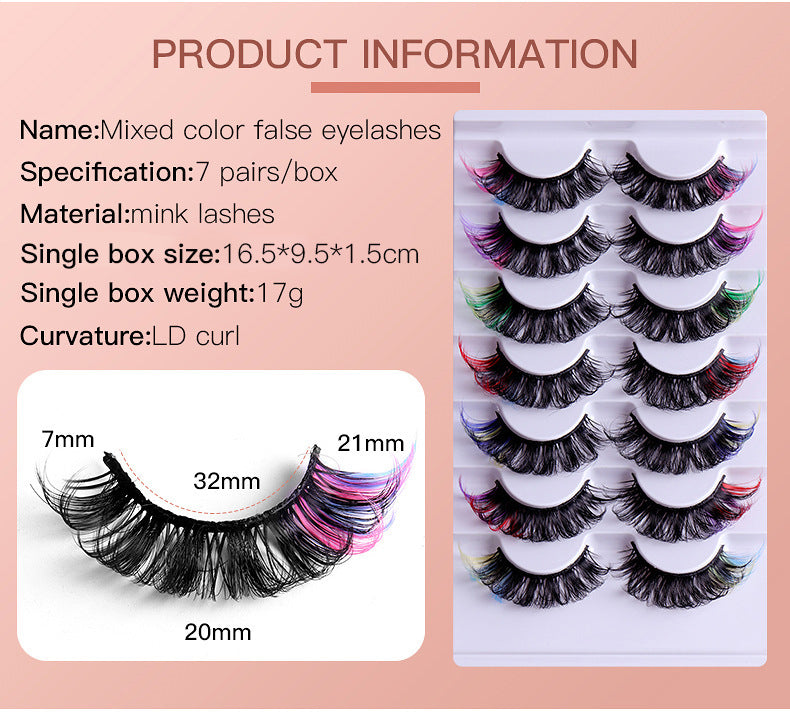 Thick Curly False Eyelashes 3D Mink Style - 7 Pairs Dramatic Lashes