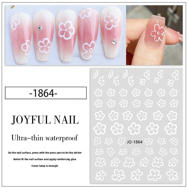 Camellia 5d Relief Nail Sticker Stereo Ornament