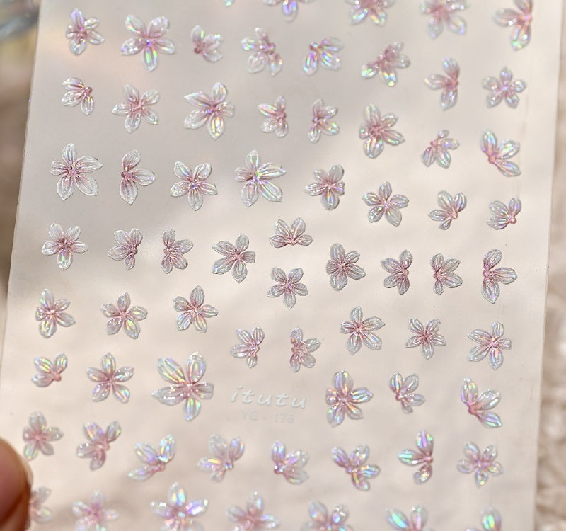 Camellia 5d Relief Nail Sticker Stereo Ornament