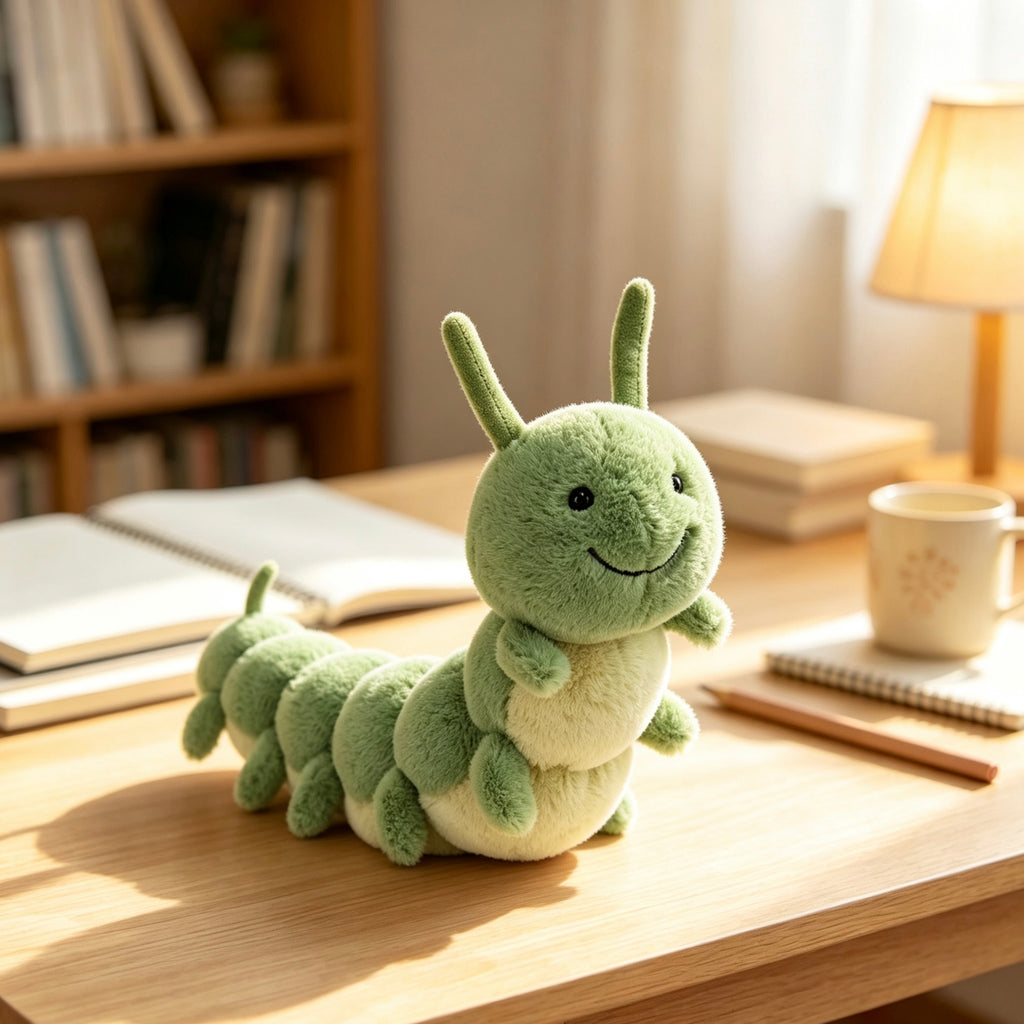 Green Caterpillar Plush Stuffed Animal Toy | Soft Cuddly Gift