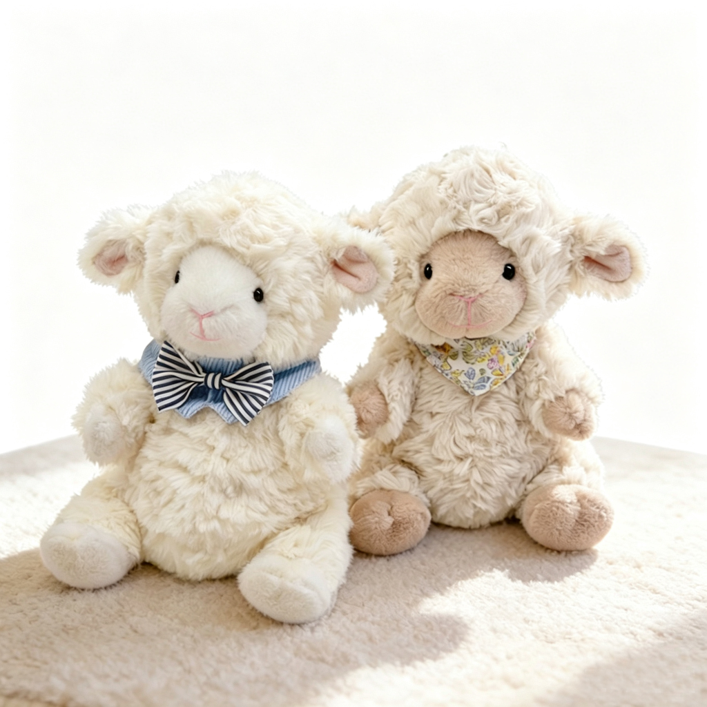 Sitting Lamb Plush Toy — Cute Stuffed Animal Doll