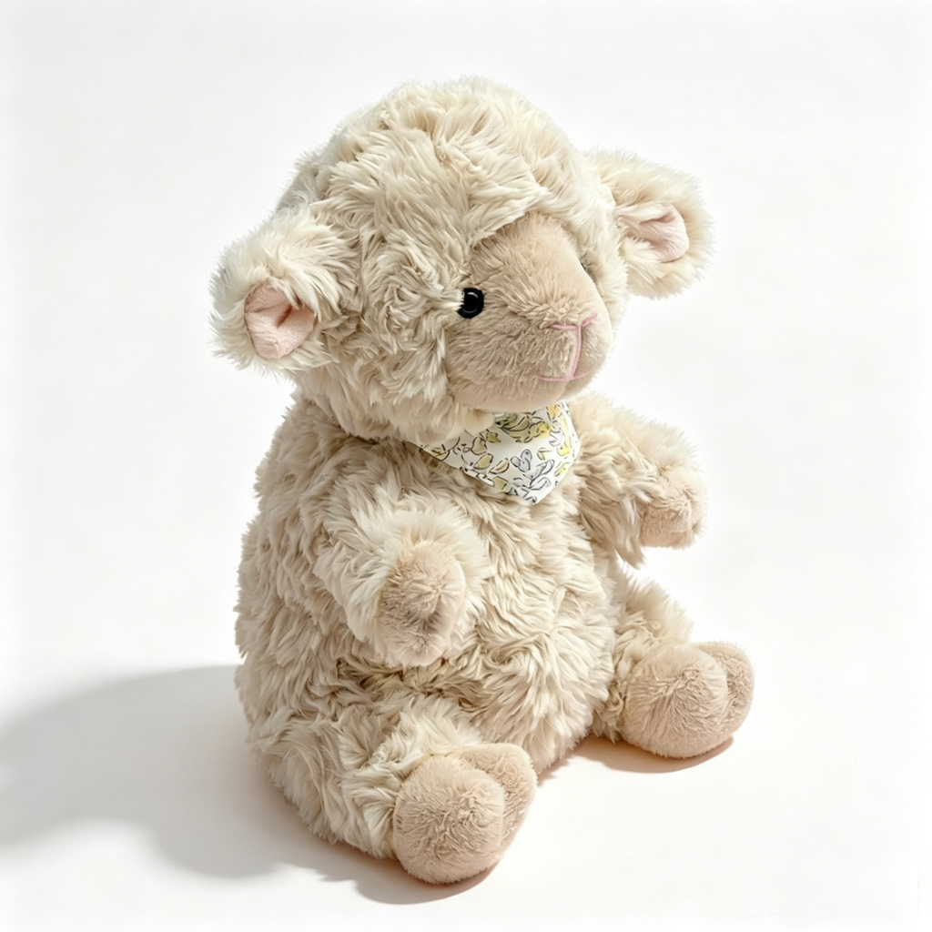 Sitting Lamb Plush Toy — Cute Stuffed Animal Doll