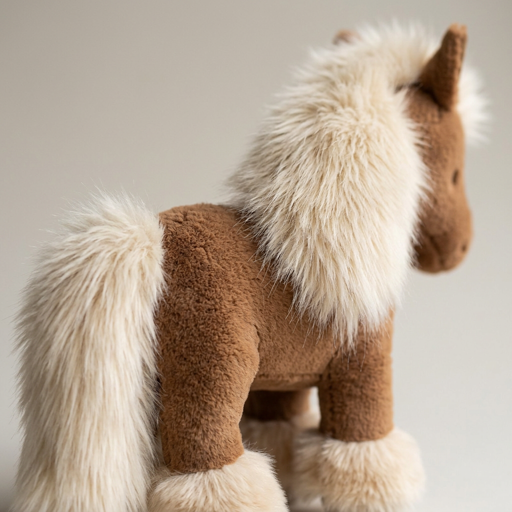 Toffee Shetland Pony Plush —  Fluffy Mane Standing Horse Toy 🐴✨