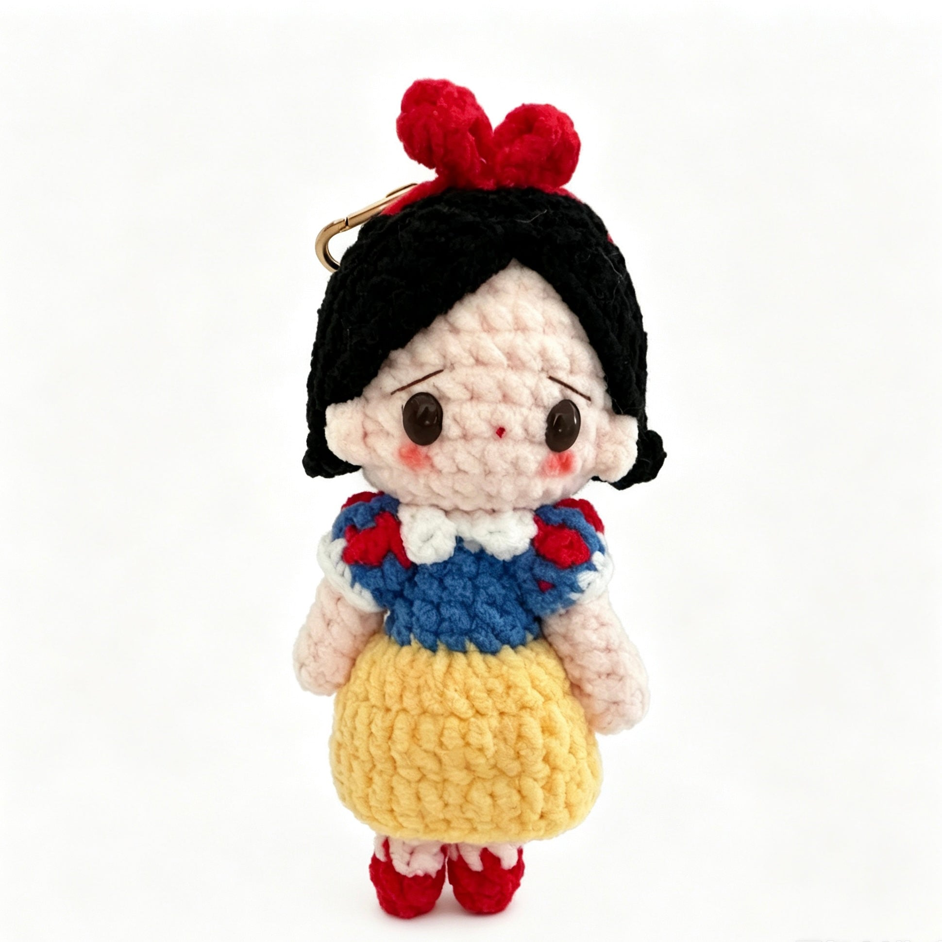 Handmade Crochet Princess Girl Doll Keychain | 11cm Plush Toy