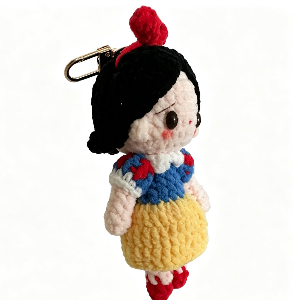 Handmade Crochet Princess Girl Doll Keychain | 11cm Plush Toy