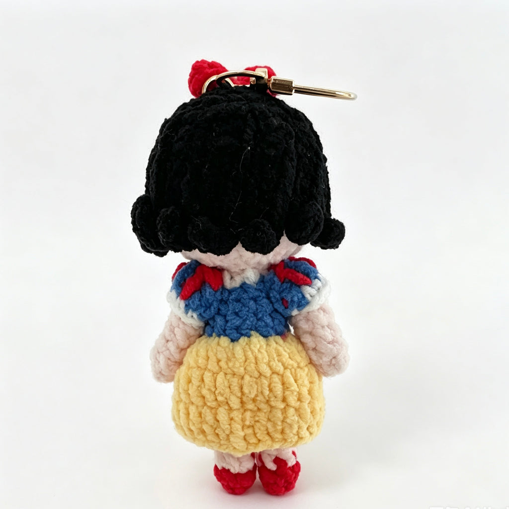 Handmade Crochet Princess Girl Doll Keychain | 11cm Plush Toy