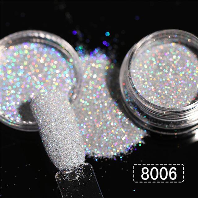 Holographic Nail Glitter Powder - Iridescent Rainbow Sparkle | Ultra-Fine Shimmer