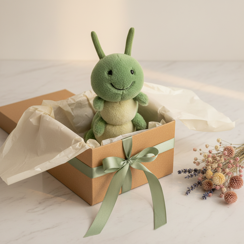 Green Caterpillar Plush Stuffed Animal Toy | Soft Cuddly Gift