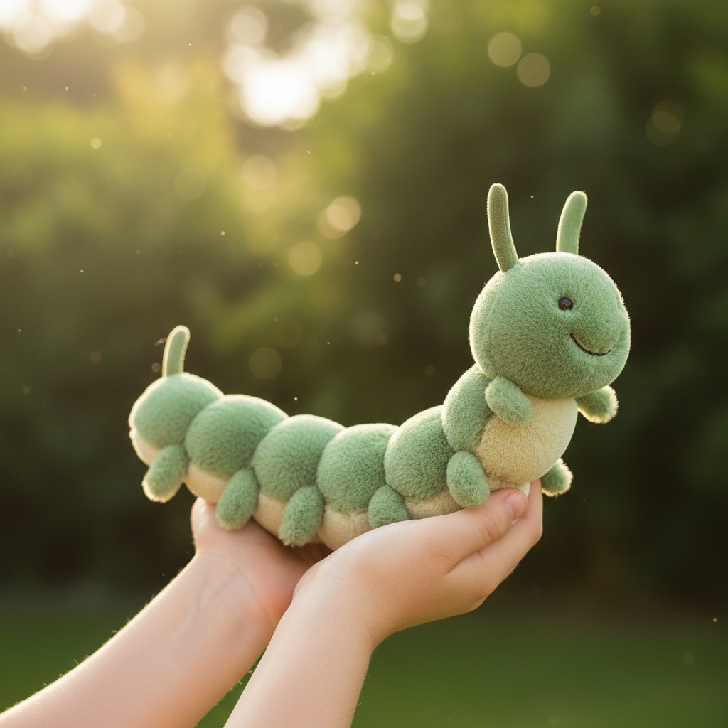 Green Caterpillar Plush Stuffed Animal Toy | Soft Cuddly Gift