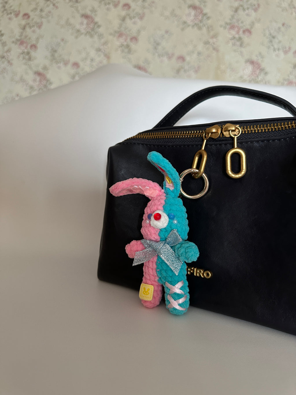 Handmade Crochet Bunny Companion | Dual-Color Amigurumi Charm