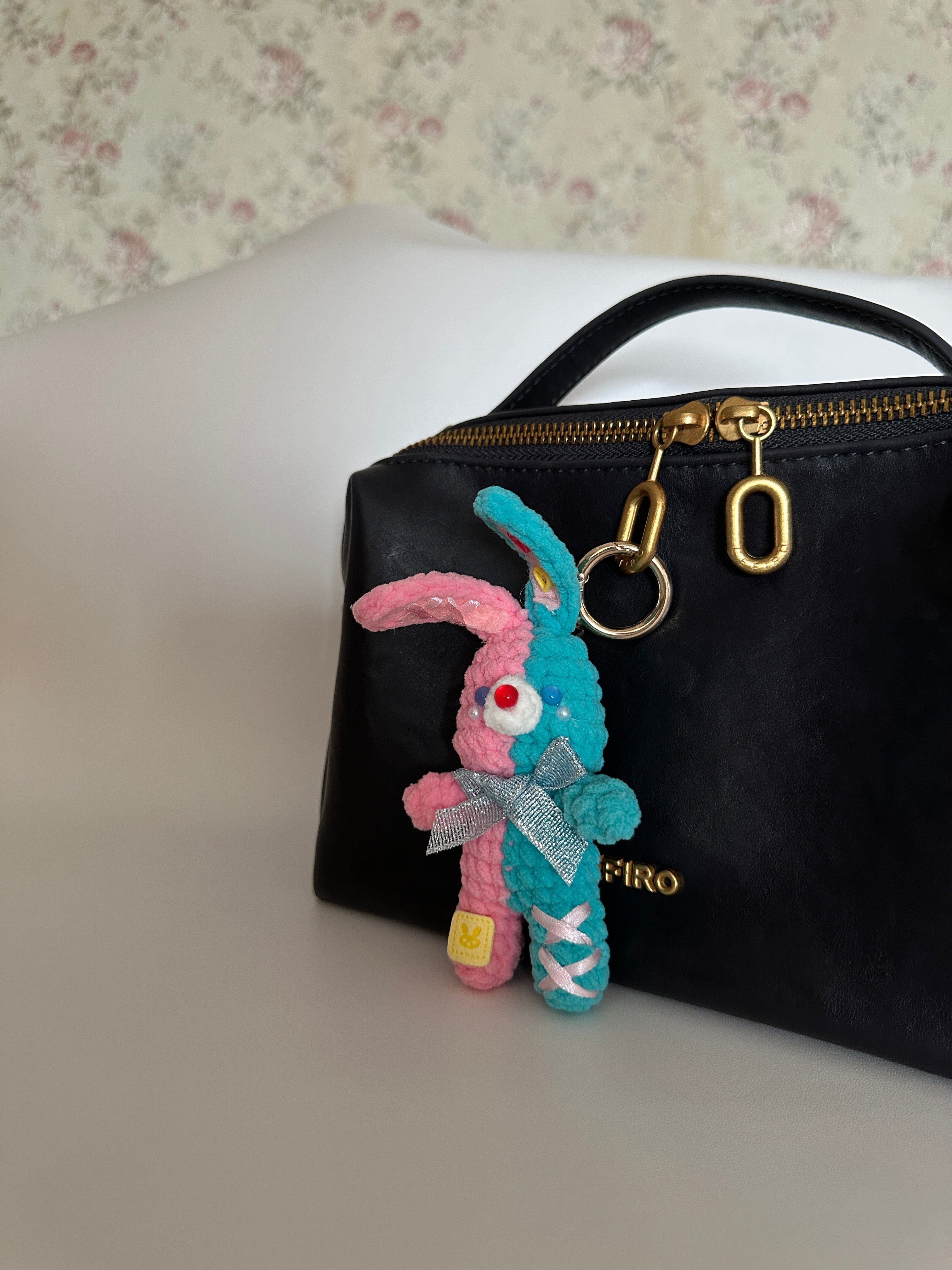 Handmade Crochet Bunny Companion | Dual-Color Amigurumi Charm