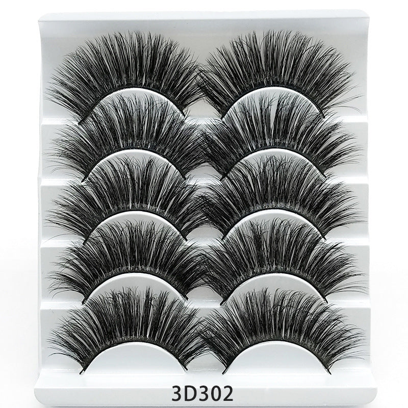 Cotton Band False Eyelashes - 5 Pairs 3D Natural Cross Lashes | Soft & Comfortable