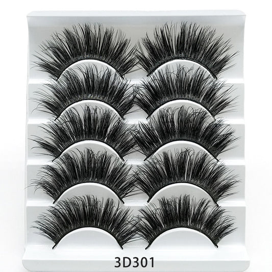 Cotton Band False Eyelashes - 5 Pairs 3D Natural Cross Lashes | Soft & Comfortable