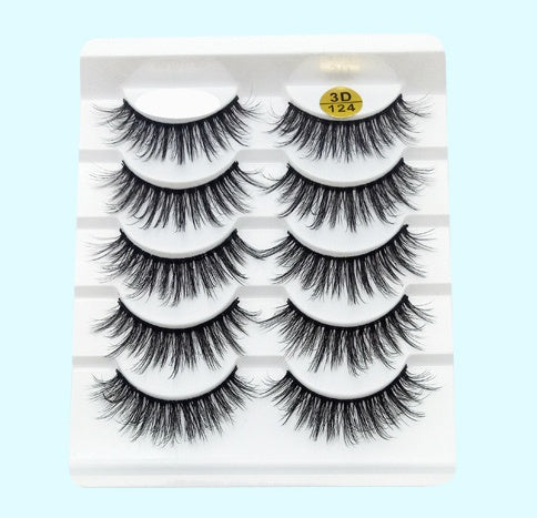 Cotton Band False Eyelashes - 5 Pairs 3D Natural Cross Lashes | Soft & Comfortable