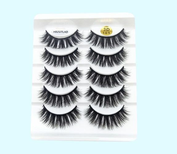 Cotton Band False Eyelashes - 5 Pairs 3D Natural Cross Lashes | Soft & Comfortable