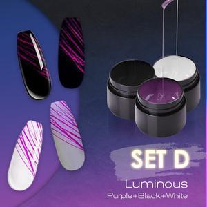 Luminous Glow-in-the-Dark Nail Art Gel - 3-Piece UV Gel Polish Set | Party Nails