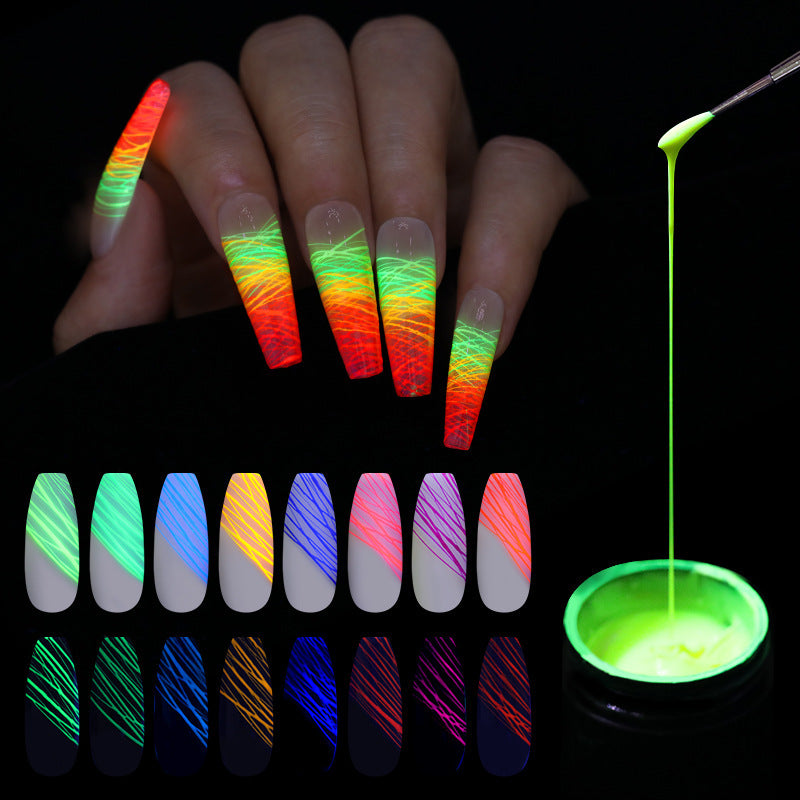 Luminous Glow-in-the-Dark Nail Art Gel - 3-Piece UV Gel Polish Set | Party Nails