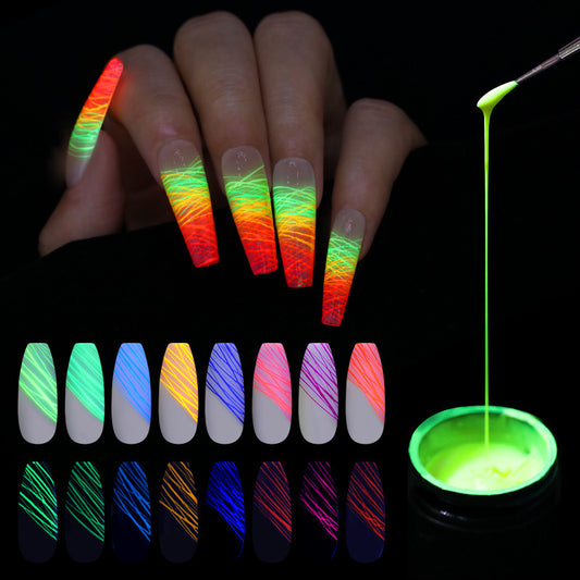Luminous Glow-in-the-Dark Nail Art Gel - 3-Piece UV Gel Polish Set | Party Nails