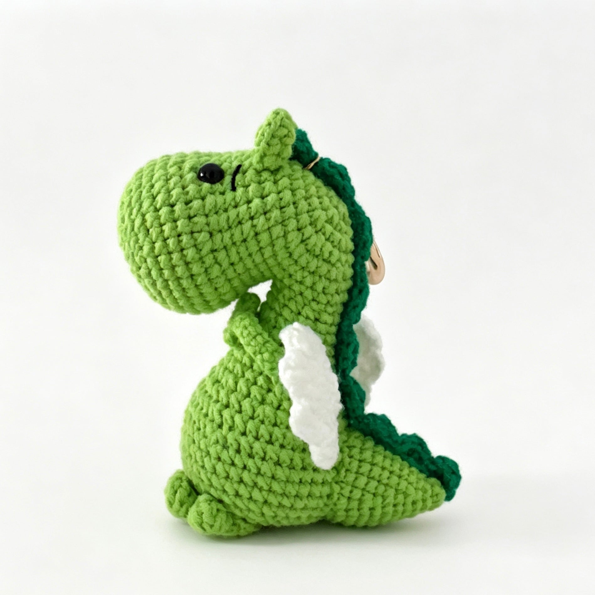 Lucky Dragon Amigurumi Charm — Handmade Crochet Keychain Doll