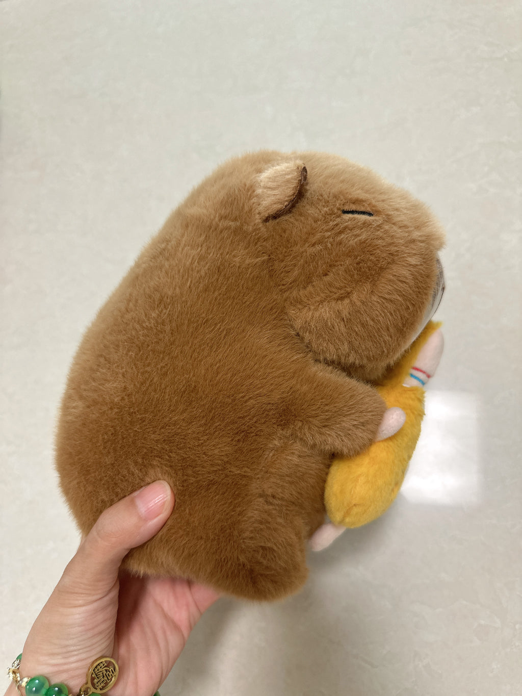 Capybara Plush Toy with Mini Chick 23cm