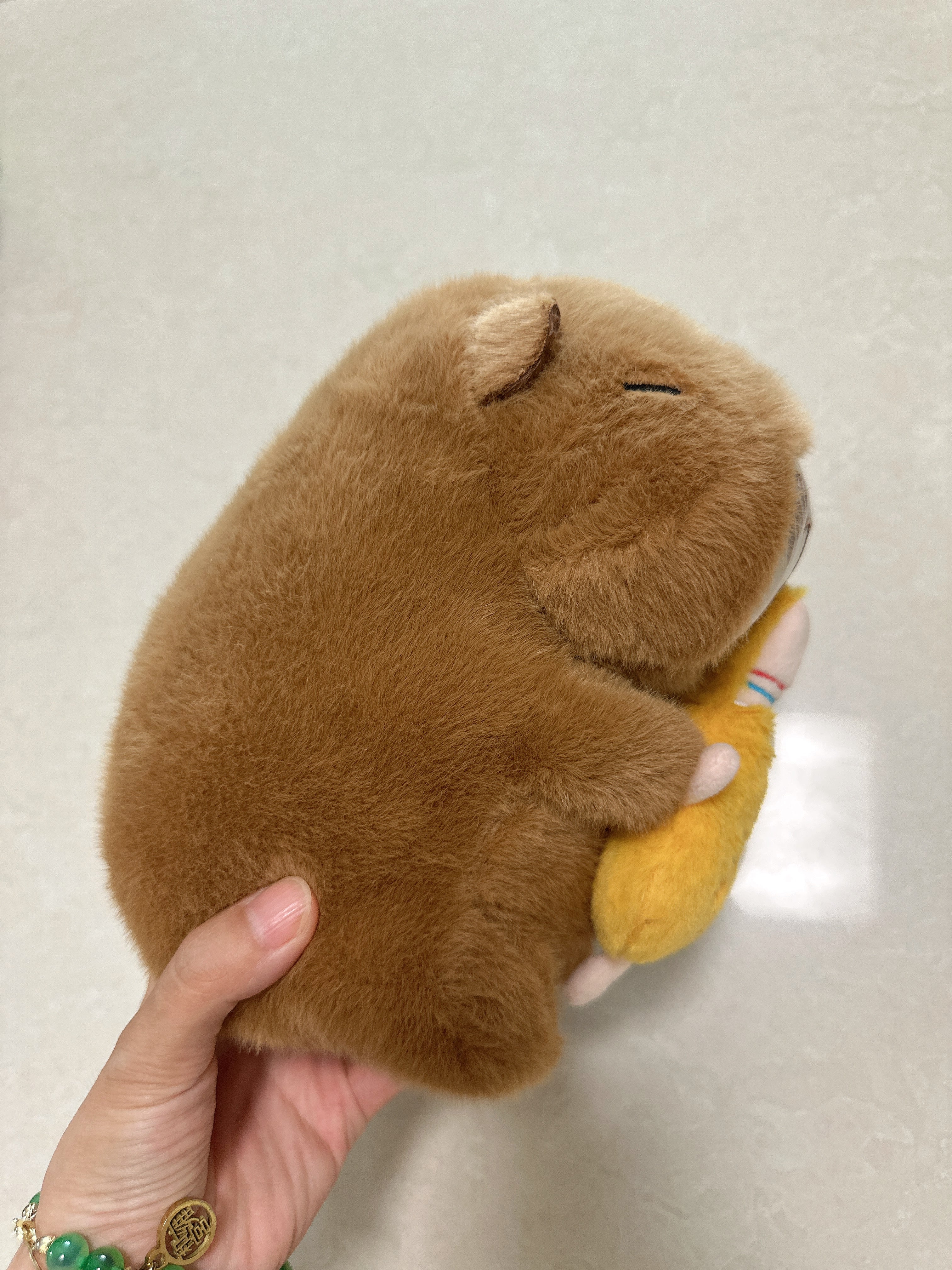 Capybara Plush Toy with Mini Chick 23cm