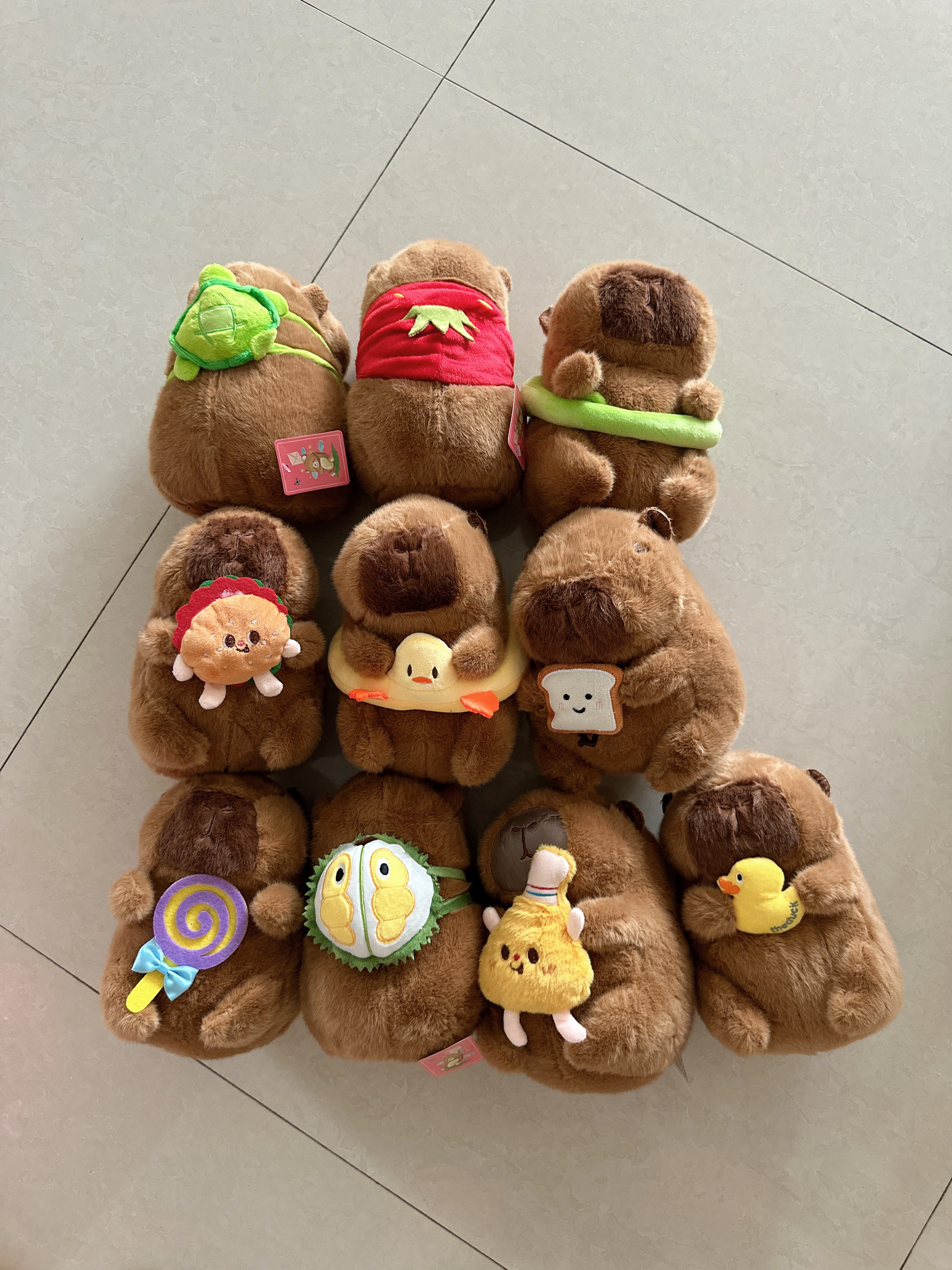 Capybara Plush Toy with Mini Chick 23cm