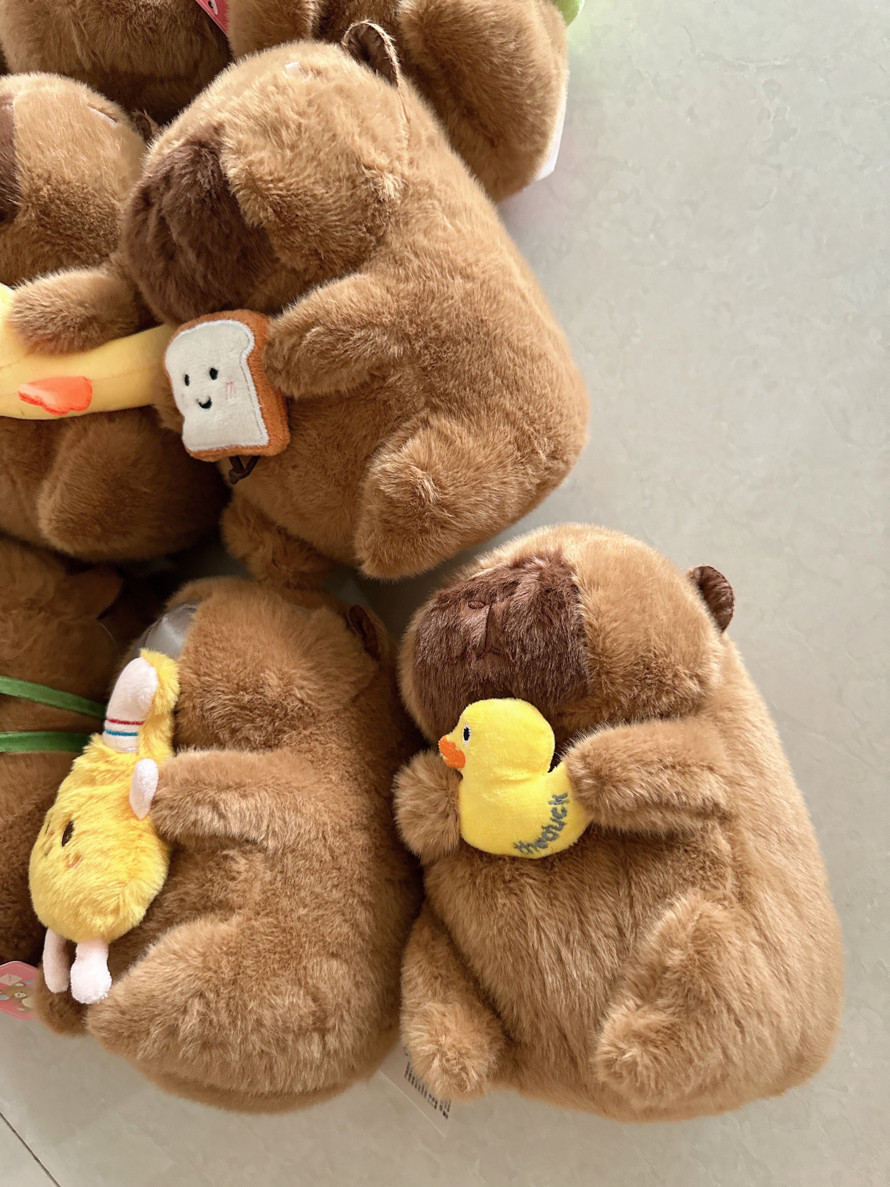 Capybara Plush Toy with Mini Chick 23cm