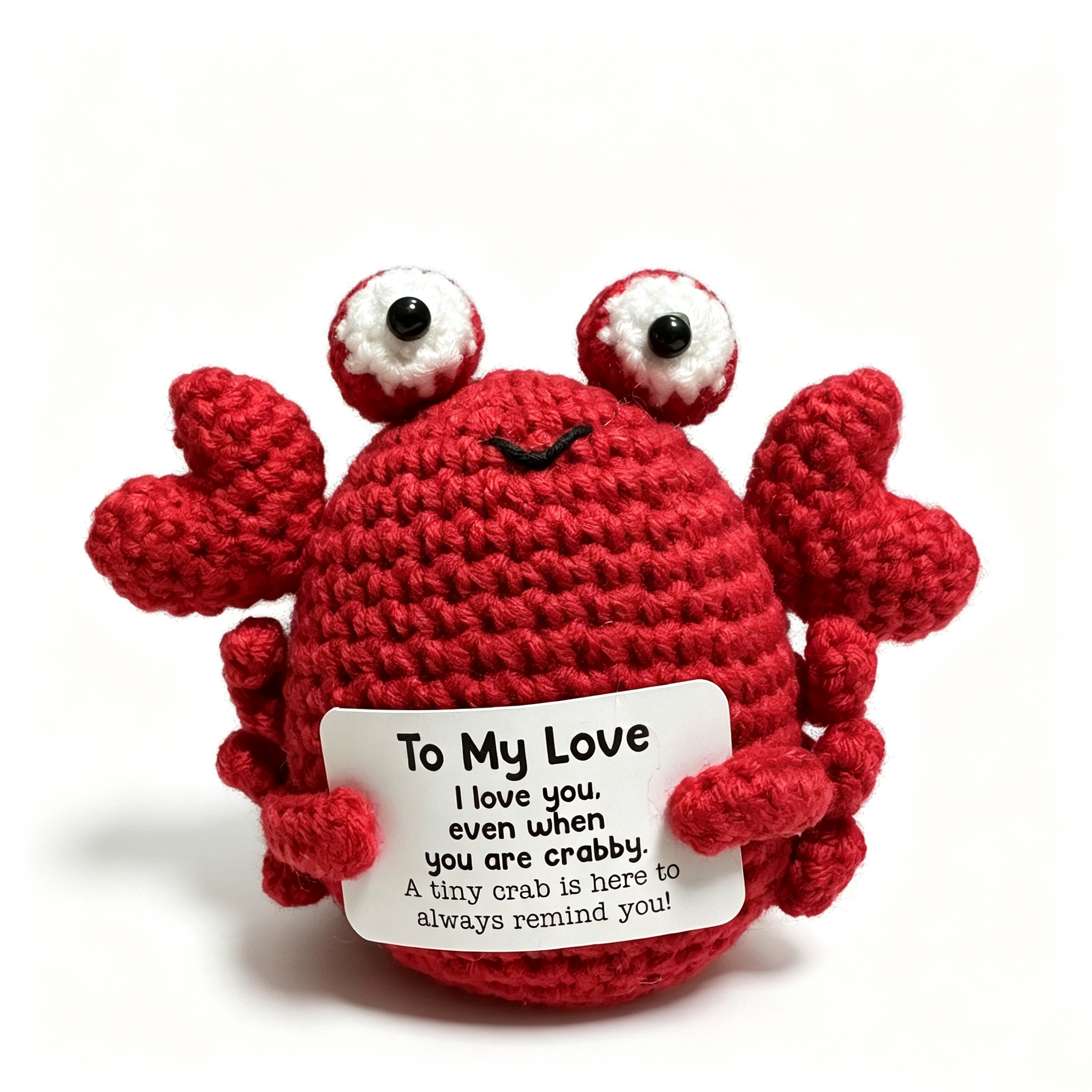 Handmade Crochet Crab Doll – "To My Love" Gift