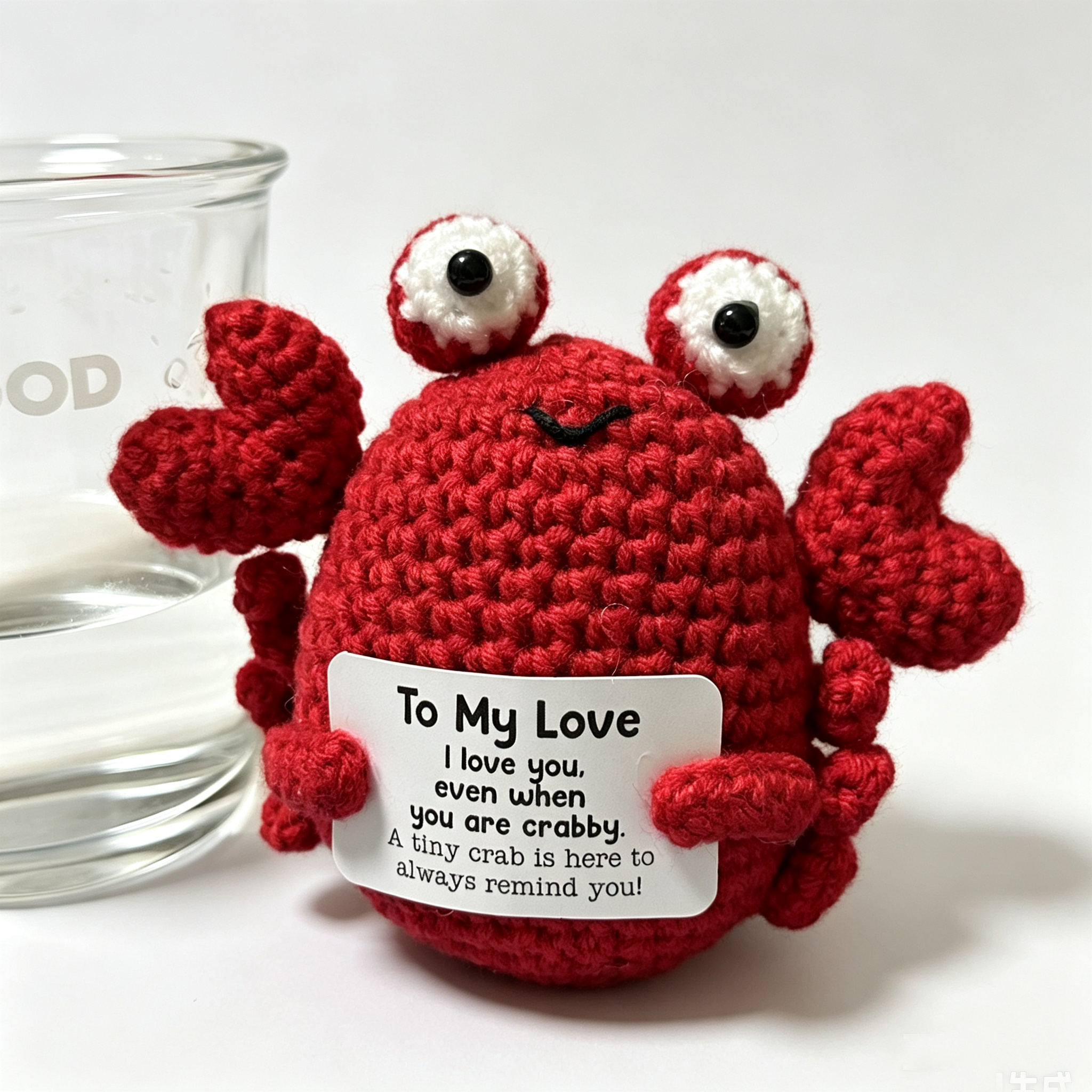 Handmade Crochet Crab Doll – "To My Love" Gift